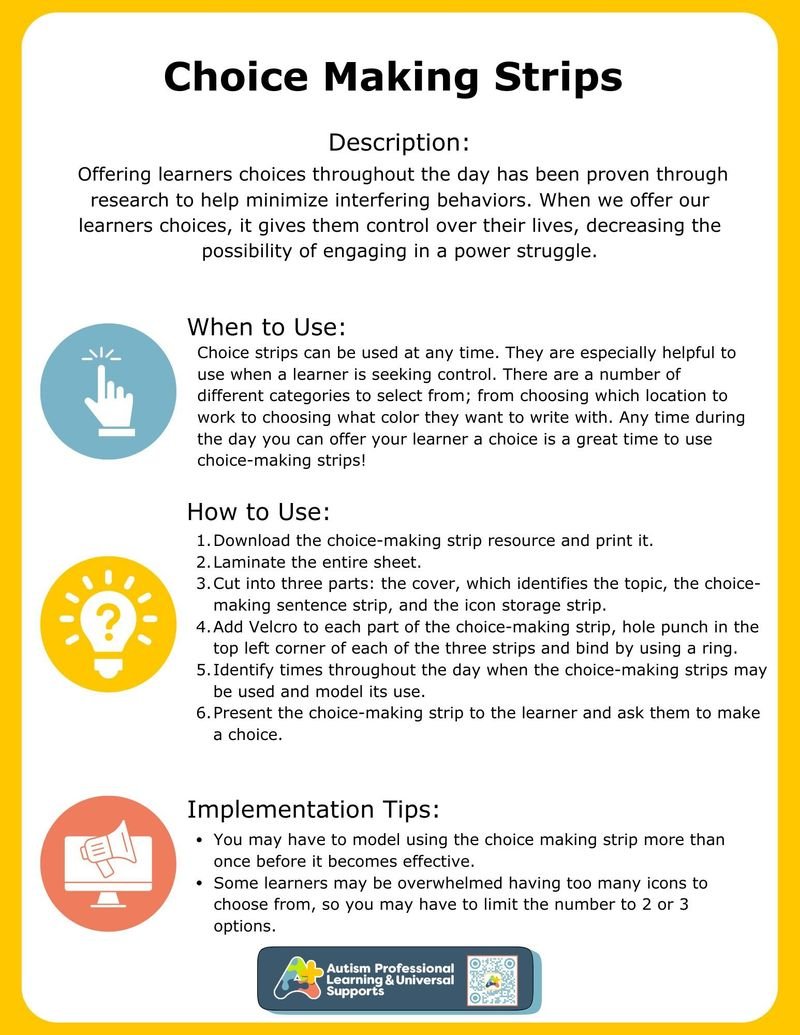 Choice Making Strips Implementation Guide