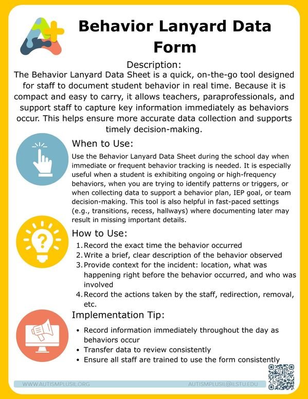 Behavior Lanyard Data Form
